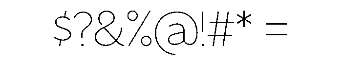 Venti Thin Font OTHER CHARS