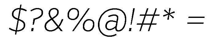 Verb Extra Light Italic Font OTHER CHARS