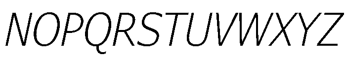 Verdana Pro Condensed Light Italic Font UPPERCASE