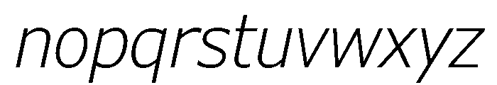 Verdana Pro Condensed Light Italic Font LOWERCASE