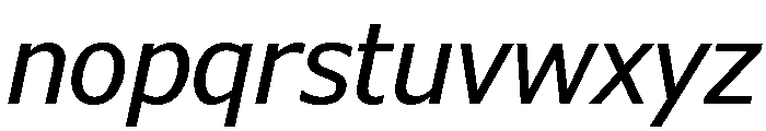 Verdana Pro Condensed Regular Italic Font LOWERCASE