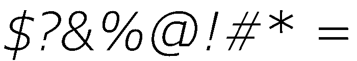 Verdana Pro Light Italic Font OTHER CHARS