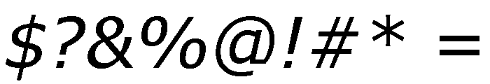 Verdana Pro Regular Italic Font OTHER CHARS