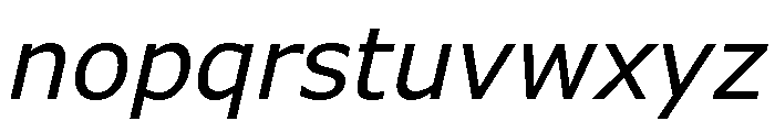 Verdana Pro Regular Italic Font LOWERCASE