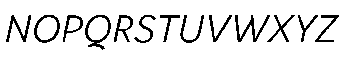 Vesterbro Sans Light Italic Font UPPERCASE