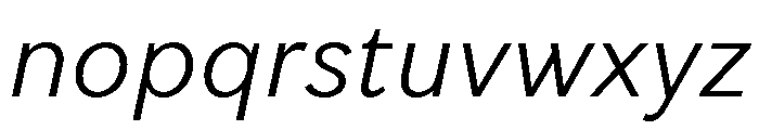 Vesterbro Sans Light Italic Font LOWERCASE