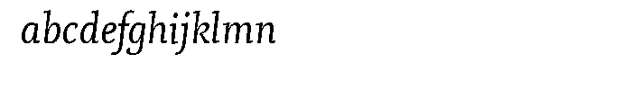 Vekta Serif Book Italic Font LOWERCASE