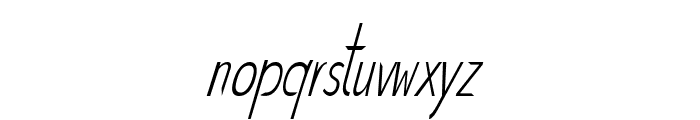 Verno-CondensedItalic Font LOWERCASE