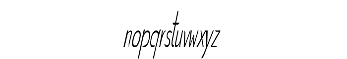 Verno-ExtracondensedItalic Font LOWERCASE