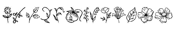 Vintage Floral Font LOWERCASE