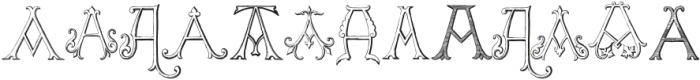 Victorian Alphabets A Regular ttf (400) Font UPPERCASE