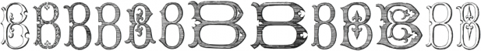 Victorian Alphabets B Regular otf (400) Font UPPERCASE
