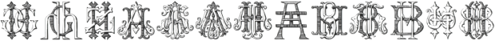 Vintage Monograms H Regular otf (400) Font LOWERCASE