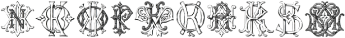 Vintage Monograms K Regular otf (400) Font OTHER CHARS