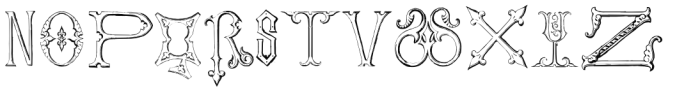 Victorian Alphabets Nine Font UPPERCASE