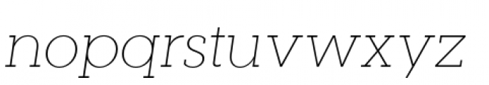 Visby Slab Thin Oblique Font LOWERCASE