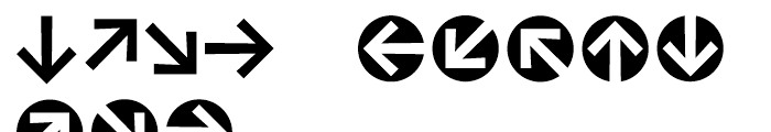 Vialog Signs Arrows Four Font LOWERCASE