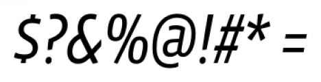 Vista Sans Narrow Book Italic Font OTHER CHARS