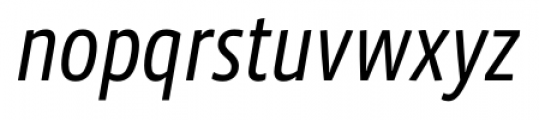 Vista Sans Narrow Book Italic Font LOWERCASE