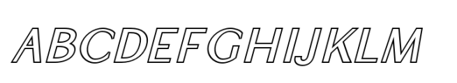 Vicino Medium Outline Oblique Font UPPERCASE