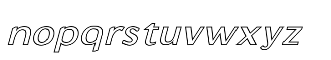Vicino Medium Outline Oblique Font LOWERCASE