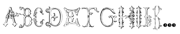 Victorian Alphabets Thirteen Regular Font UPPERCASE