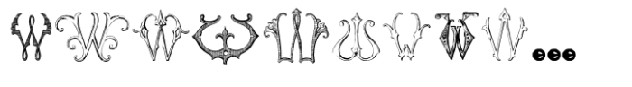 Victorian Alphabets W Font UPPERCASE