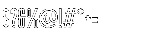 Victory Striker Slant Outline Font OTHER CHARS