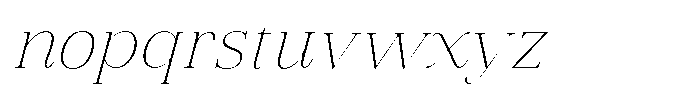Vintora Serif Extra Light Italic Font LOWERCASE