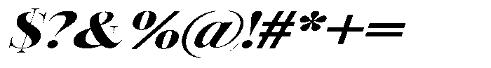 Vintora Serif Vintora Black Expanded Italic Font OTHER CHARS