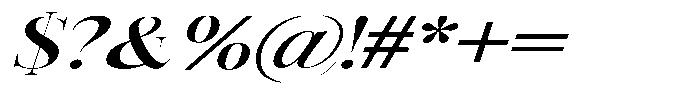 Vintora Serif Vintora Bold Expanded Italic Font OTHER CHARS