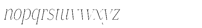 Vintora Serif Vintora Extra Light Condensed Italic Font LOWERCASE