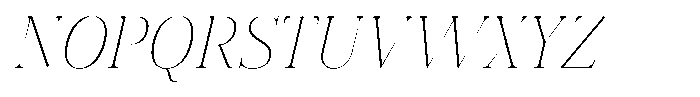 Vintora Serif Vintora Extra Light Semi Condensed Italic Font UPPERCASE