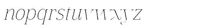 Vintora Serif Vintora Extra Light Semi Condensed Italic Font LOWERCASE
