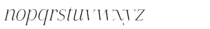 Vintora Serif Vintora Light Semi Condensed Italic Font LOWERCASE