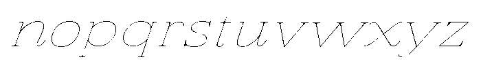 Vintora Serif Vintora Thin Expanded Italic Font LOWERCASE