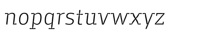 Viska Serif Light Italic Font LOWERCASE