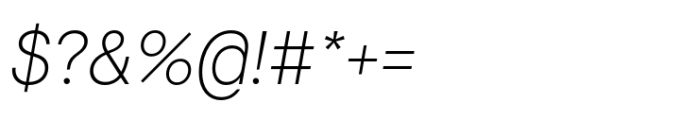 Visuelt Pro ExtraLight Italic Font OTHER CHARS