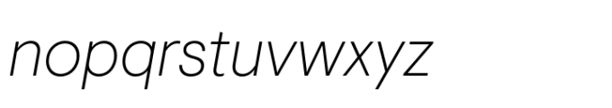 Visuelt Pro ExtraLight Italic Font LOWERCASE