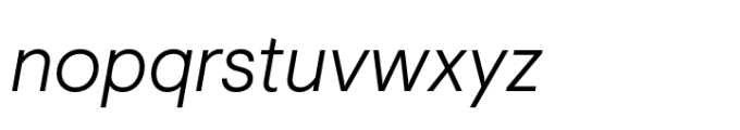 Visuelt Pro Light Italic Font LOWERCASE