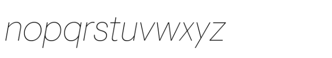 Visuelt Pro Thin Italic Font LOWERCASE