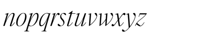 Vitruv Poster Thin Italic Font LOWERCASE