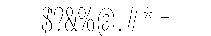 VictorNarrow 10Hairline Font OTHER CHARS