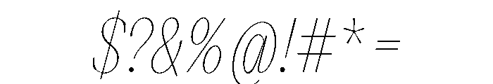 VictorNarrow 15HairlineItalic Font OTHER CHARS