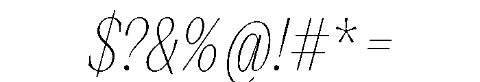 VictorNarrow 25ThinItalic Font OTHER CHARS