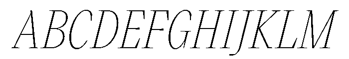VictorNarrow 25ThinItalic Font UPPERCASE