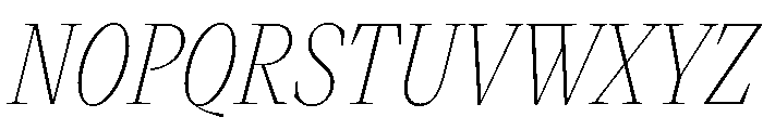 VictorNarrow 25ThinItalic Font UPPERCASE