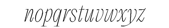 VictorNarrow 25ThinItalic Font LOWERCASE
