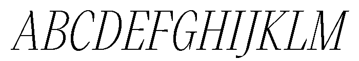 VictorNarrow 35LightItalic Font UPPERCASE