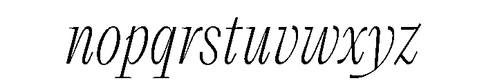 VictorNarrow 35LightItalic Font LOWERCASE